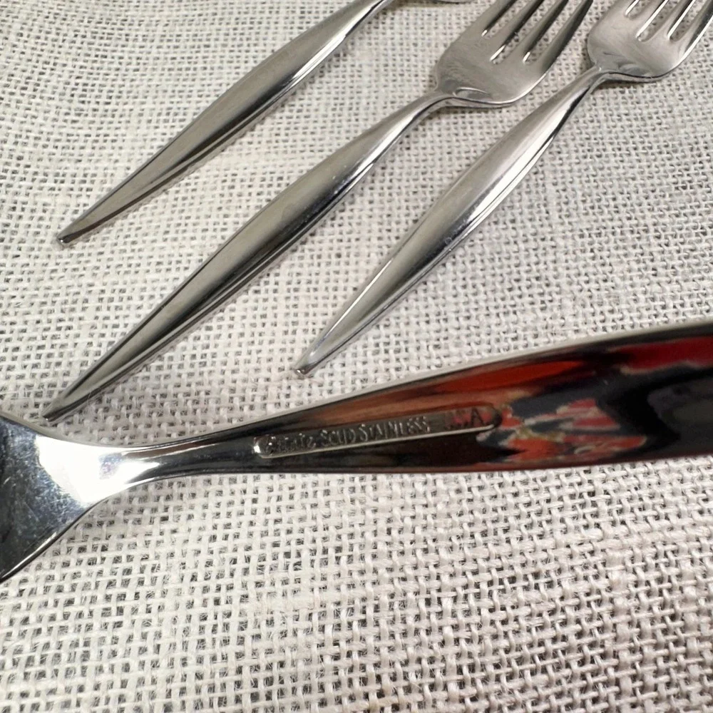 EbbTide Stainless USA Salad Forks Set of 4 Mid‎ Century Modern Flatware replace